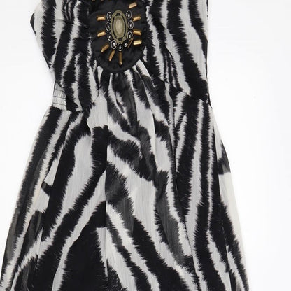 AX Paris Womens Black Striped Chiffon Maxi  Size 8