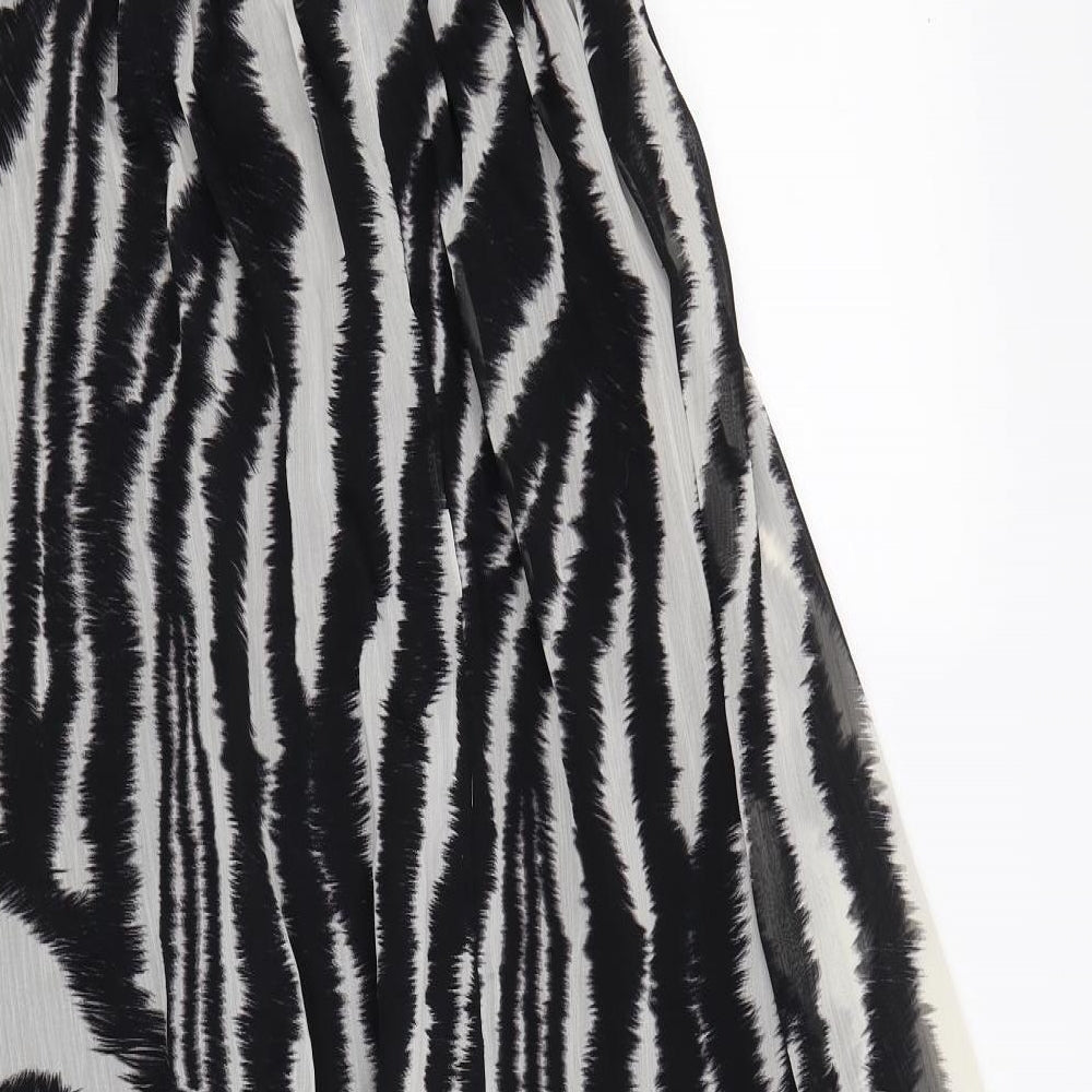 AX Paris Womens Black Striped Chiffon Maxi  Size 8