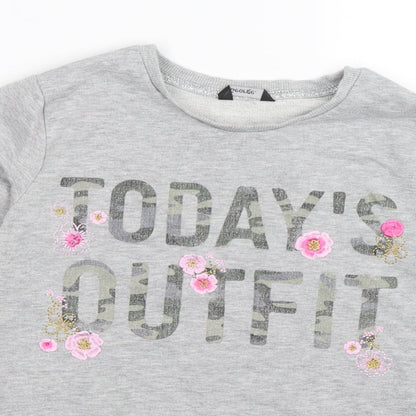 George Girls Grey  Jersey Pullover Sweatshirt Size 10-11 Years  - Todays outfit
