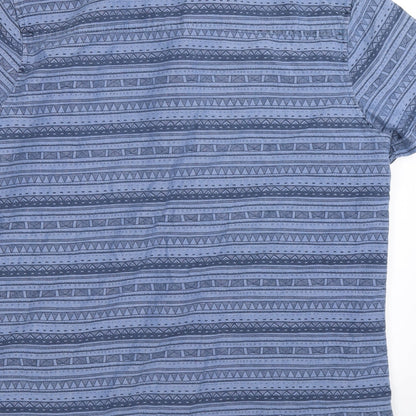 Mens UK Size L New Look Blue  Button-Up Short Sleeve Casual Shirt