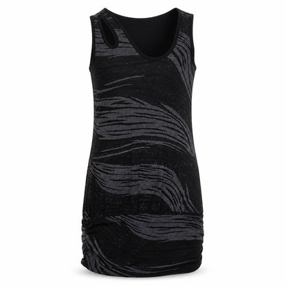 Dorothy Perkins Womens Grey Striped  Tunic T-Shirt Size 8