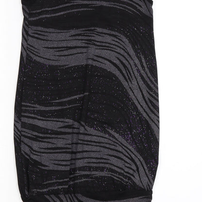 Dorothy Perkins Womens Grey Striped  Tunic T-Shirt Size 8