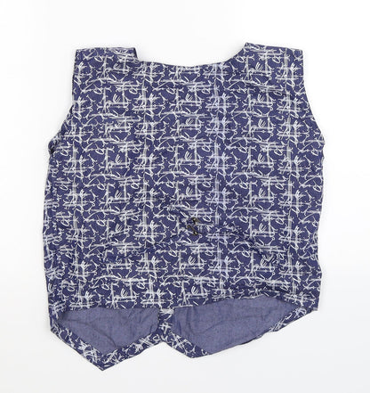 Bonobo Boys Blue Floral Denim Vest Jumper Size 2XL  - waistcoat