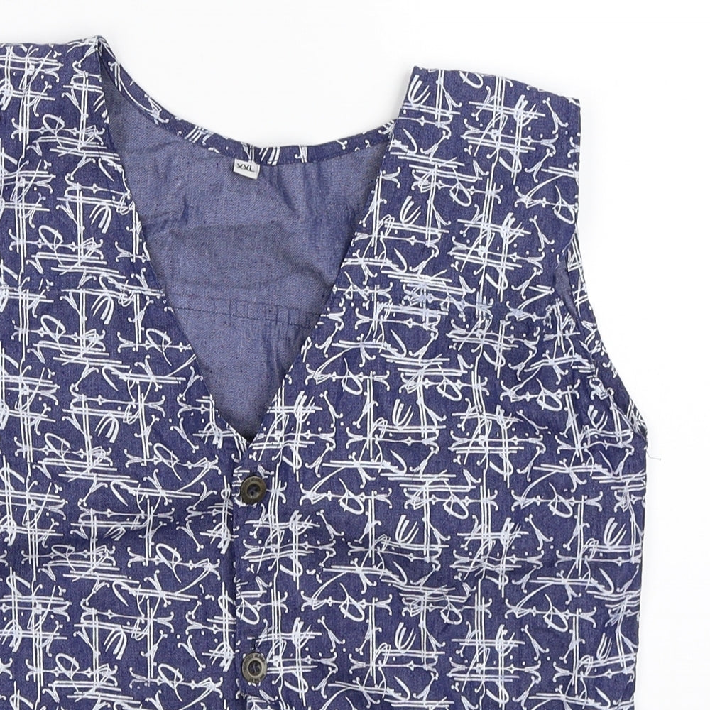 Bonobo Boys Blue Floral Denim Vest Jumper Size 2XL  - waistcoat