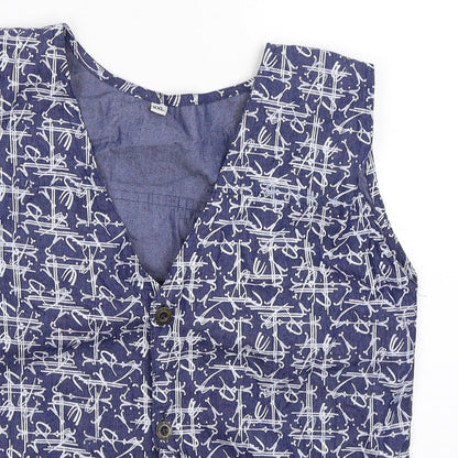 Bonobo Boys Blue Floral Denim Vest Jumper Size 2XL  - waistcoat