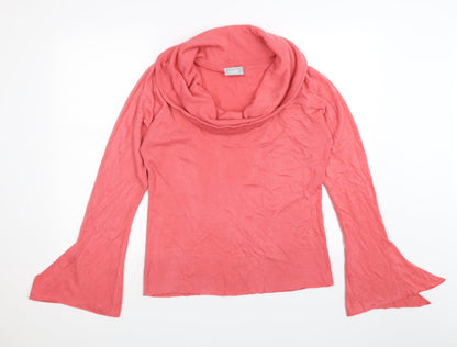 Wallis Womens Pink  Knit Pullover Jumper Size 16  - bell sleeves