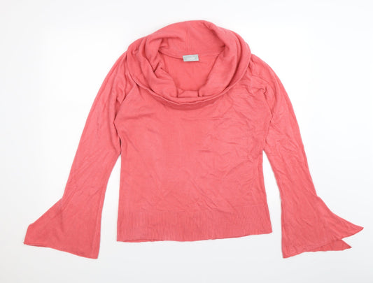 Wallis Womens Pink  Knit Pullover Jumper Size 16  - bell sleeves