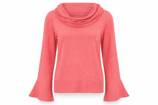 Wallis Womens Pink  Knit Pullover Jumper Size 16  - bell sleeves