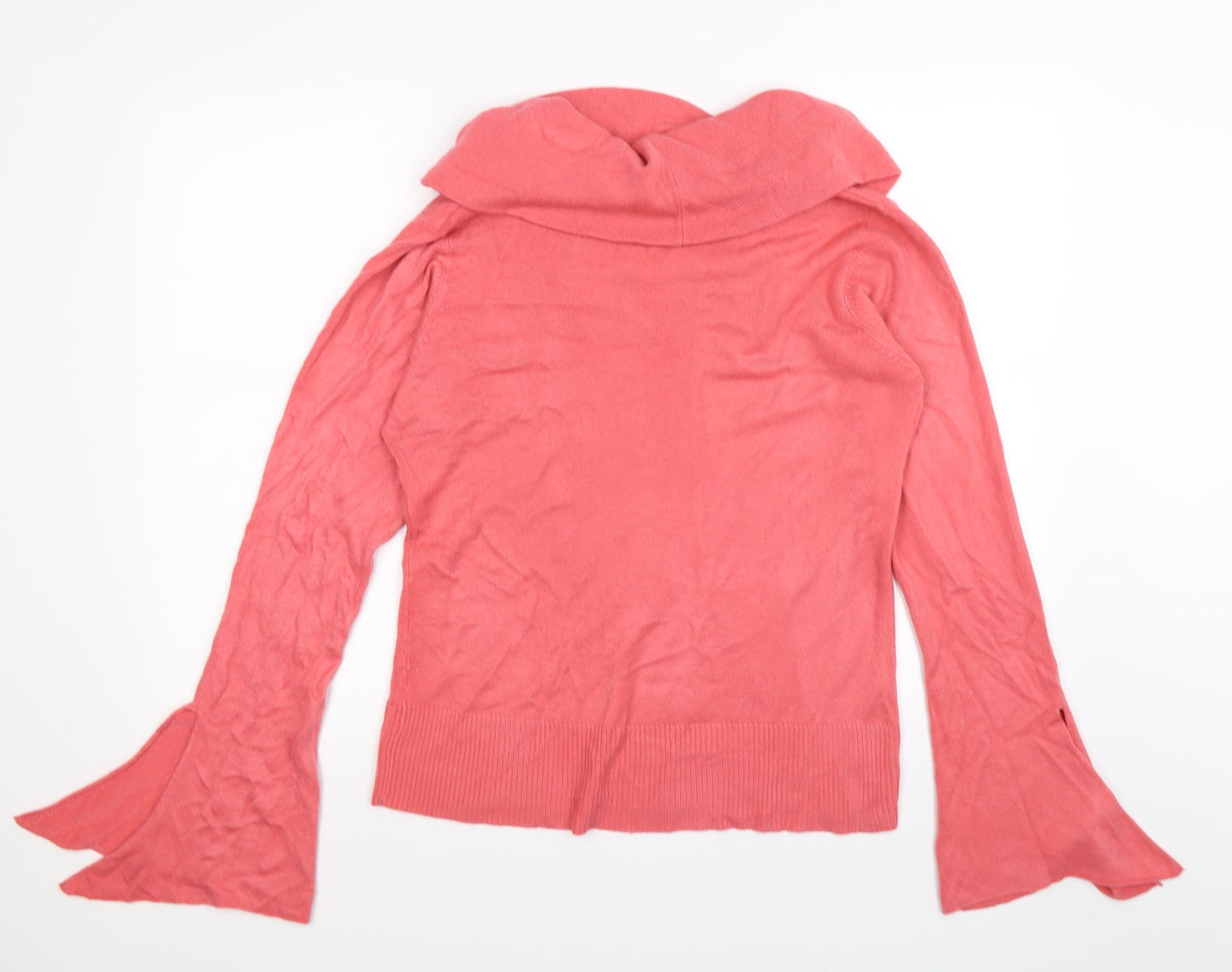 Wallis Womens Pink  Knit Pullover Jumper Size 16  - bell sleeves