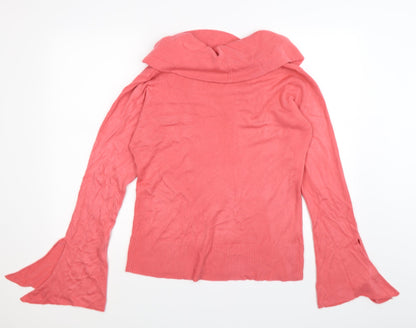 Wallis Womens Pink  Knit Pullover Jumper Size 16  - bell sleeves