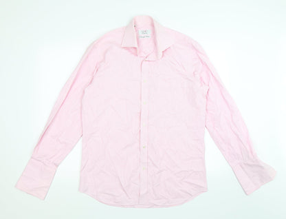 Mens UK Size 15 NEXT Pink  Button-Up Long Sleeve Casual Shirt