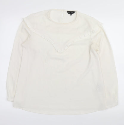 Womens UK Size 10 New Look White Basic Blouse