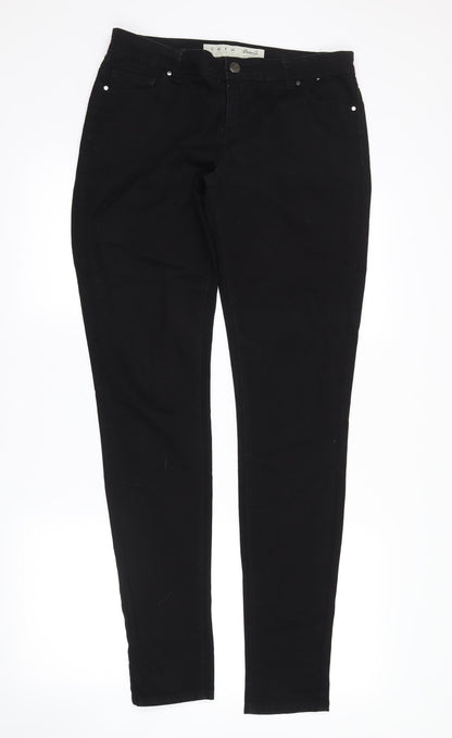 denim co Womens Black  Denim Straight Jeans Size 12