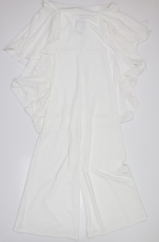 Boohoo Womens Ivory   Trousers One-Piece Size 10  - cape
