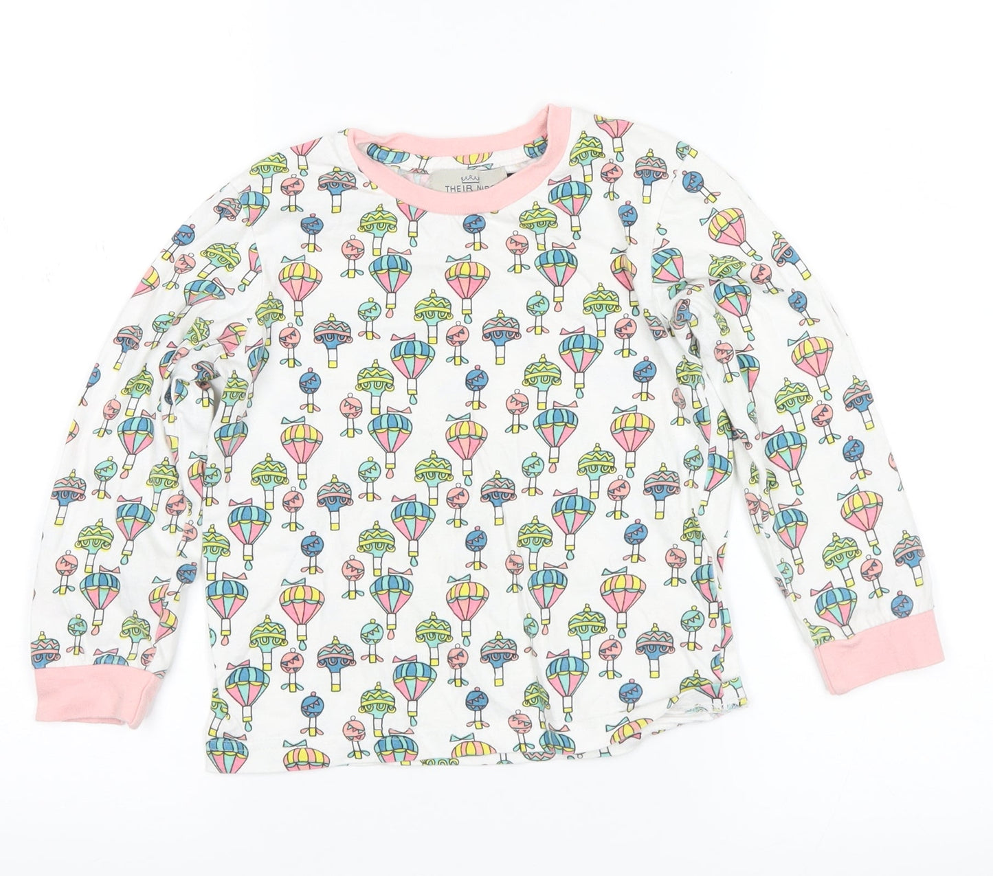 Their Nibs Girls White Spotted  Basic Casual Size 5-6 Years  - Hot Air Balloon