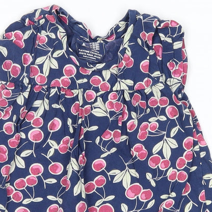 Gap  Blue Spotted  T-Shirt Dress  Size 18-24 Months  - cherries
