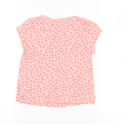 George  Pink Spotted  Basic T-Shirt Size 12-18 Months
