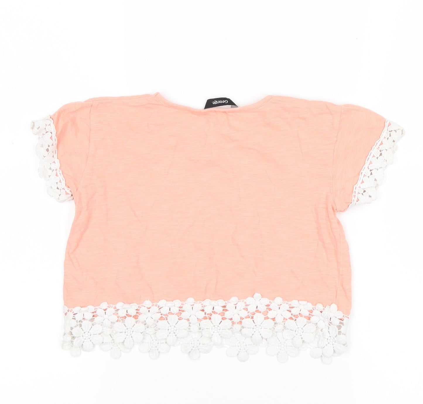 George Girls Pink   Cropped T-Shirt Size 4-5 Years