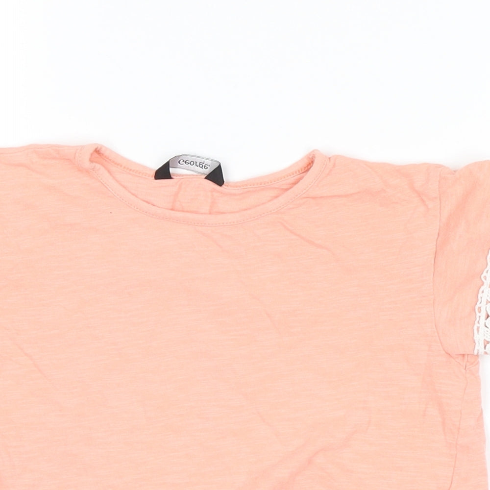 George Girls Pink   Cropped T-Shirt Size 4-5 Years
