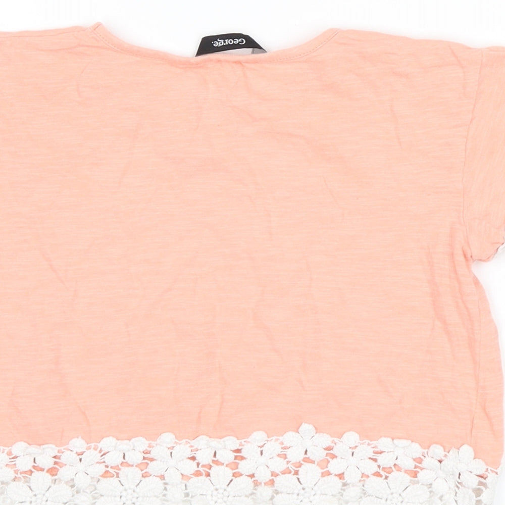 George Girls Pink   Cropped T-Shirt Size 4-5 Years