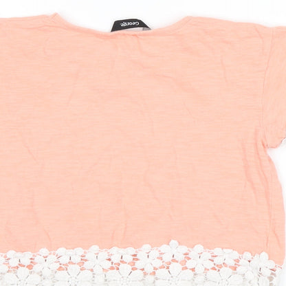 George Girls Pink   Cropped T-Shirt Size 4-5 Years