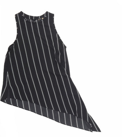eve Womens Black Striped  Basic Blouse Size 14