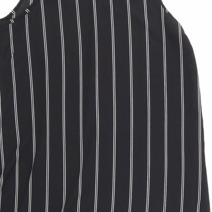 eve Womens Black Striped  Basic Blouse Size 14