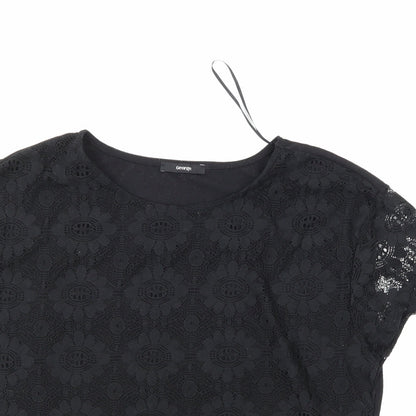 Womens UK Size 12 George Black Basic Blouse