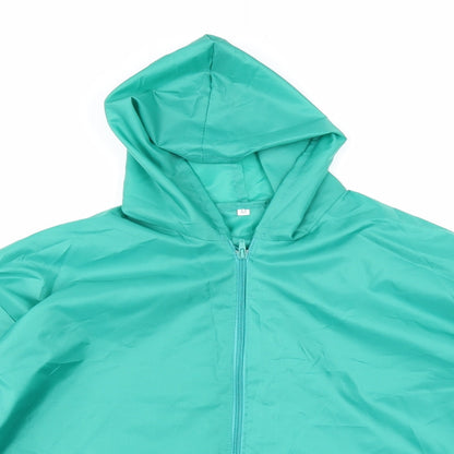 Mens UK Size M Preworn Green Rain Coat