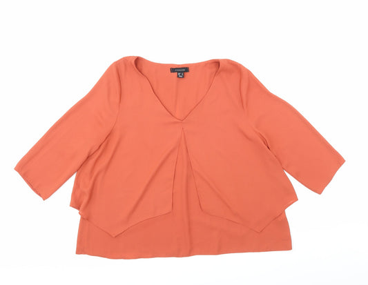 Womens UK Size 14 Atmosphere Brown Basic Blouse