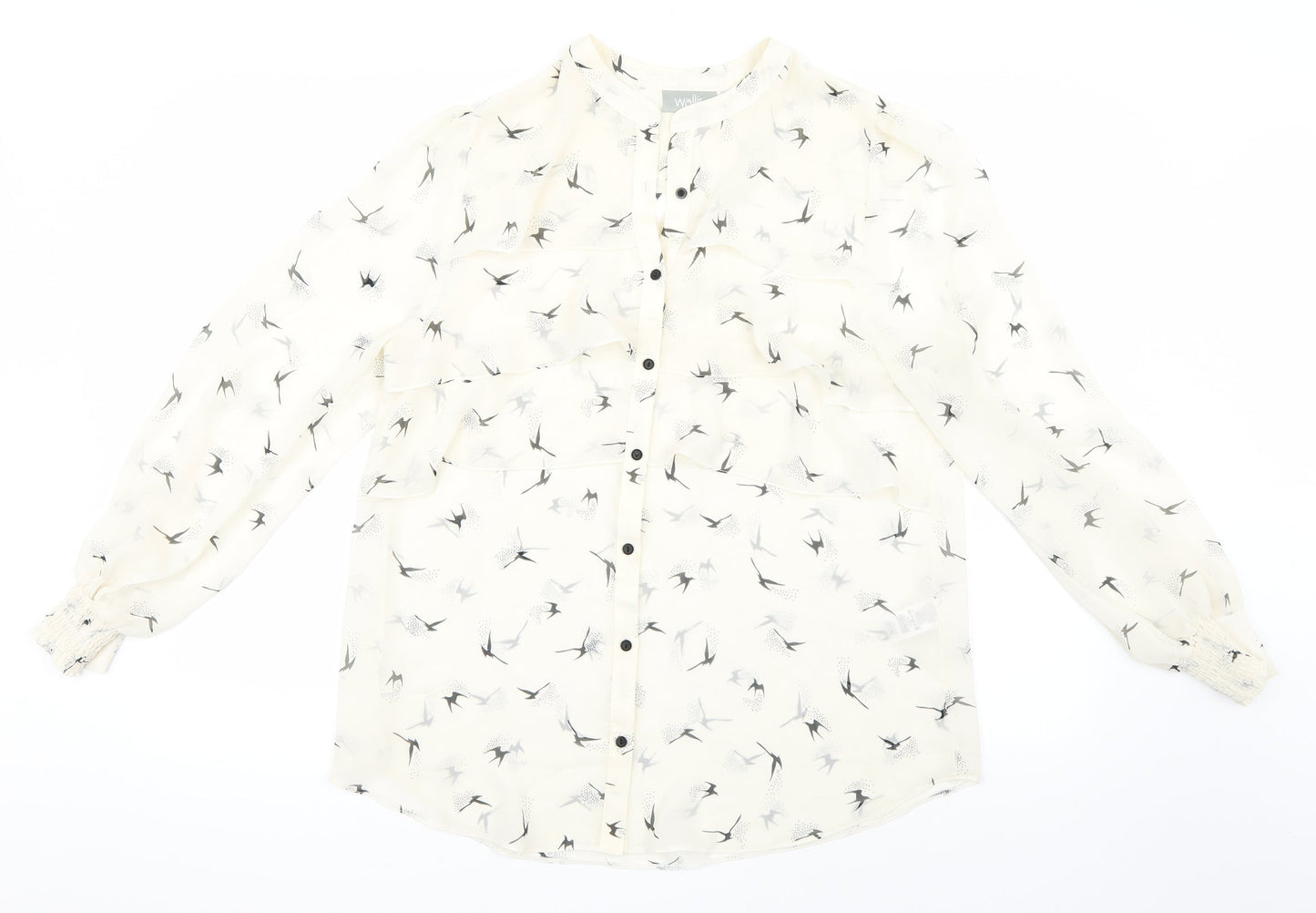Womens UK Size M Wallis White Basic Button-Up