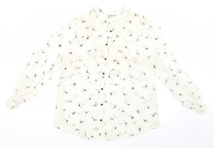 Womens UK Size M Wallis White Basic Button-Up