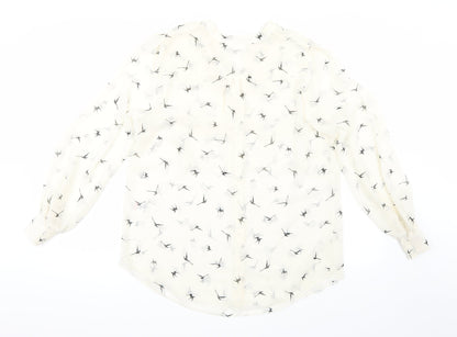 Womens UK Size M Wallis White Basic Button-Up