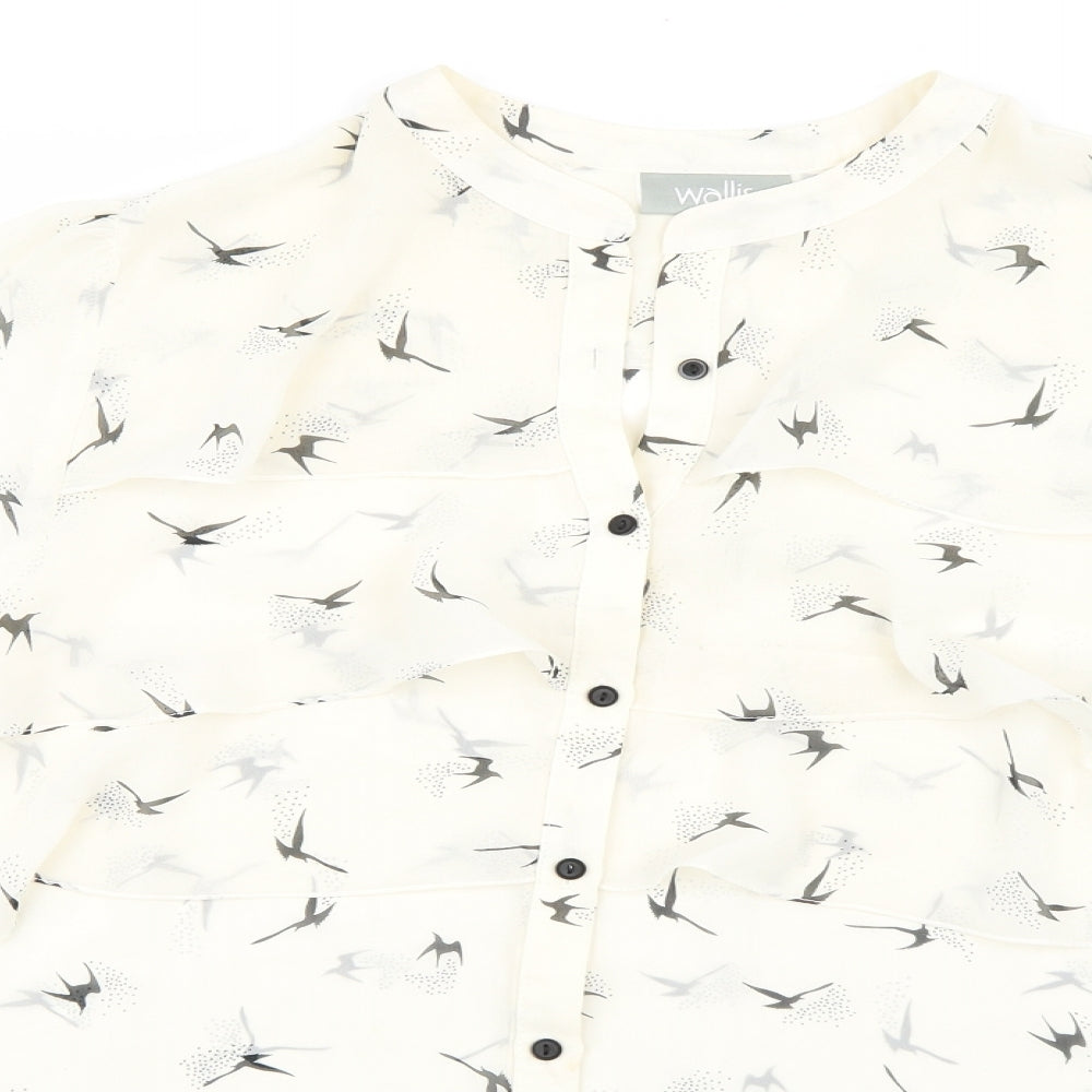 Womens UK Size M Wallis White Basic Button-Up