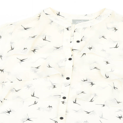 Womens UK Size M Wallis White Basic Button-Up