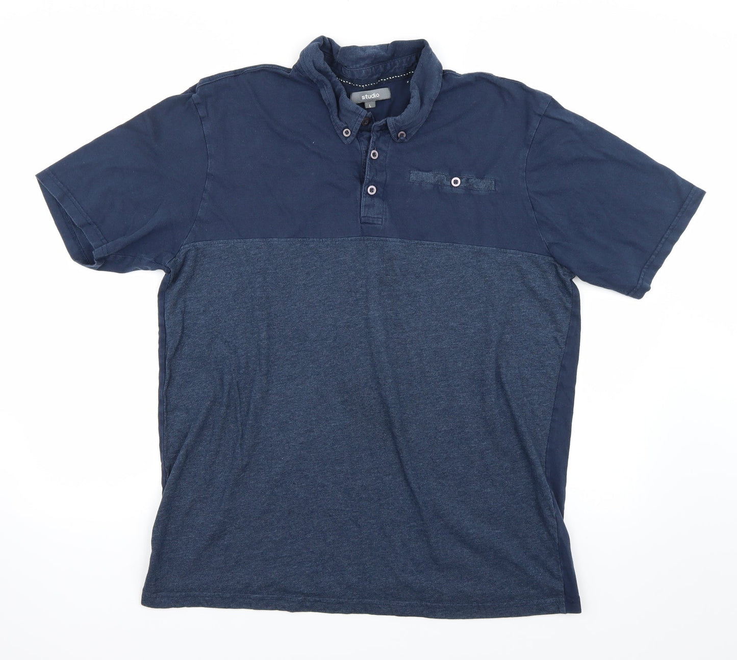 Studio Mens Blue    Polo Size L