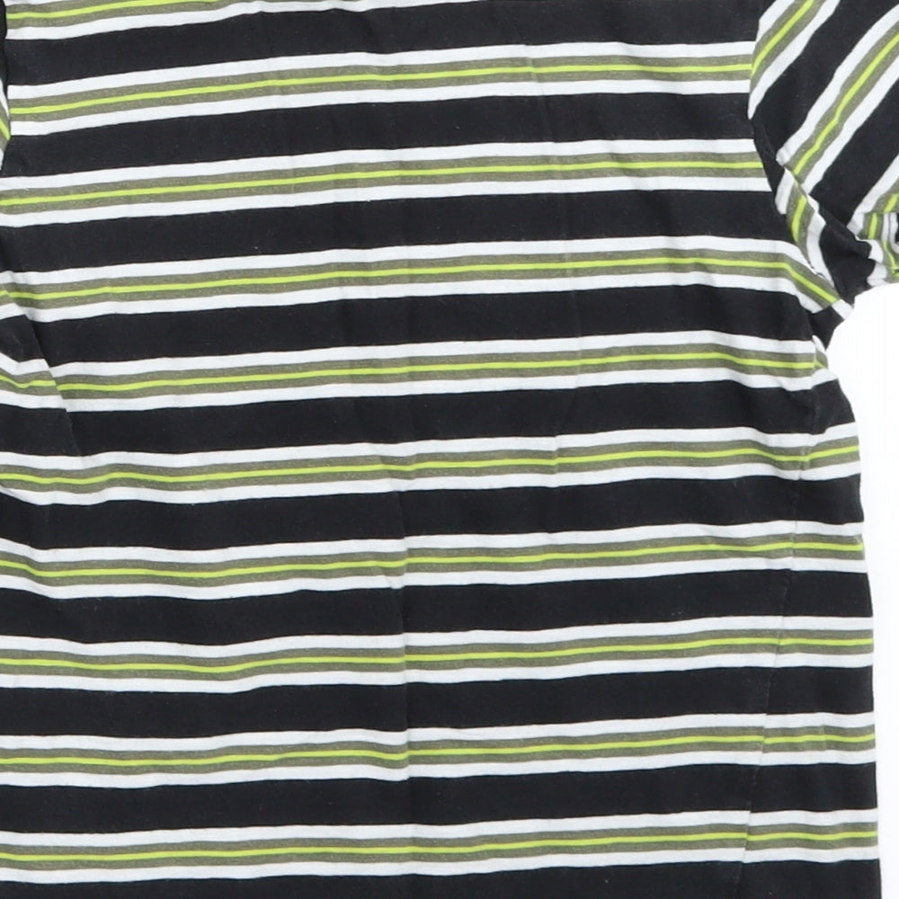 George Girls Black Striped  Basic T-Shirt Size 6-7 Years