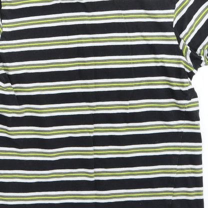 George Girls Black Striped  Basic T-Shirt Size 6-7 Years