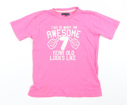 Edward Sinclair Girls Pink   Basic T-Shirt Size 7-8 Years