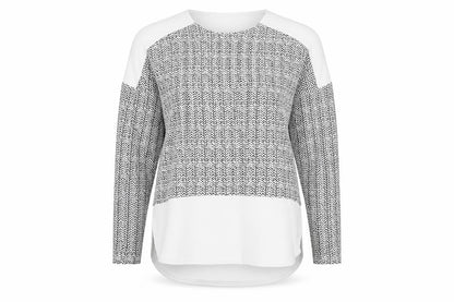 Izabel Womens White Geometric  Pullover Jumper Size 12