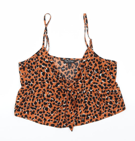 Miss Selfridge Womens Orange Animal Print  Camisole Tank Size 10