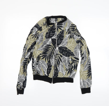 Nobody Womens Brown Floral  Bomber Jacket Jacket Size 6