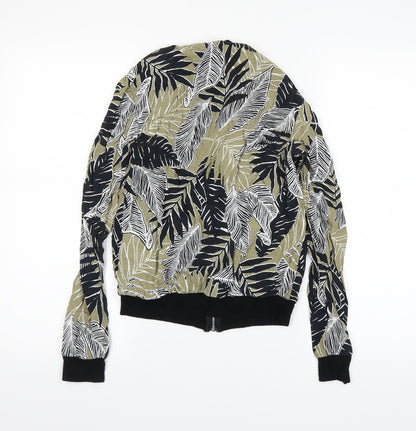 Nobody Womens Brown Floral  Bomber Jacket Jacket Size 6