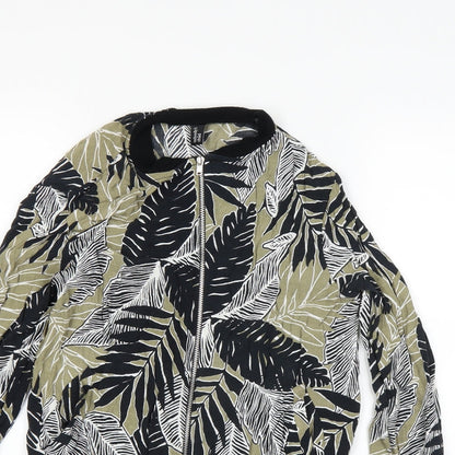 Nobody Womens Brown Floral  Bomber Jacket Jacket Size 6