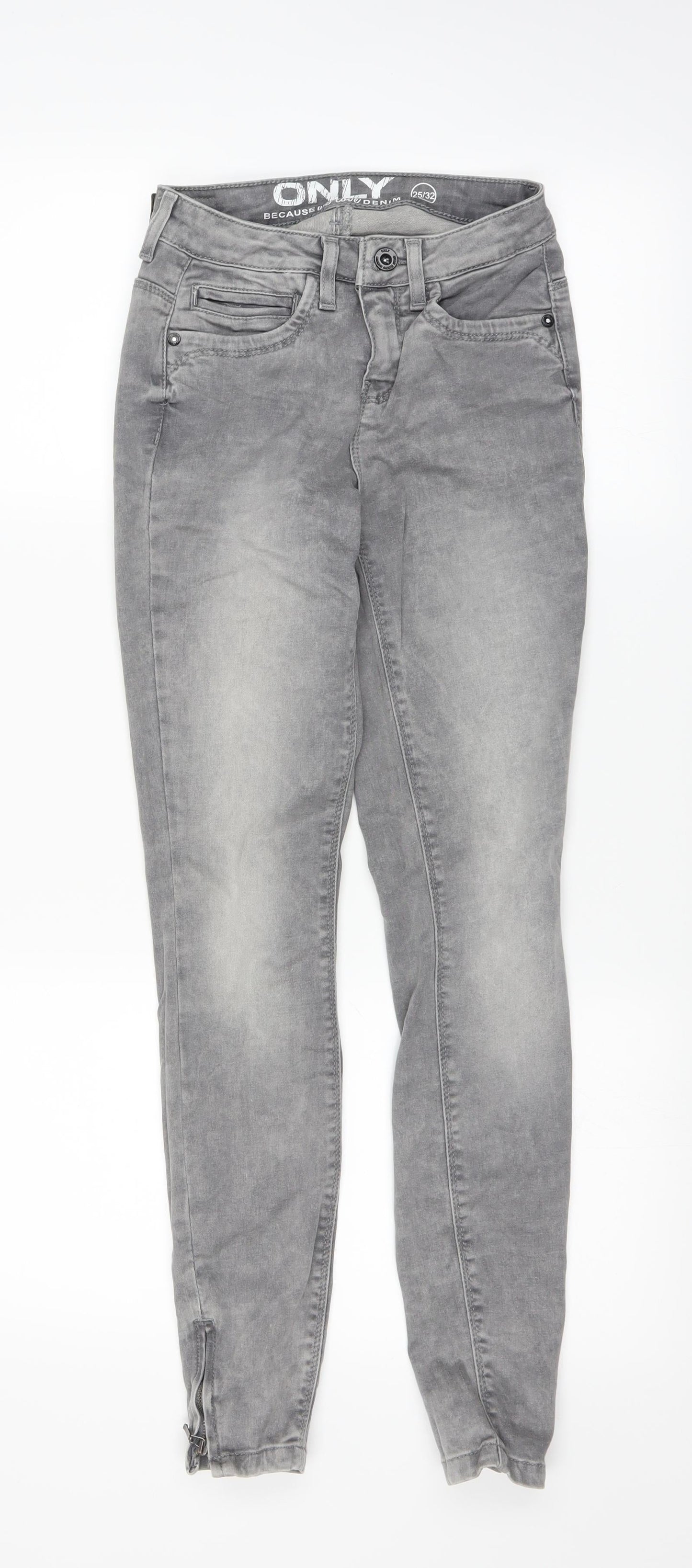 Only Womens Grey   Straight Jeans Size 4 L27 in