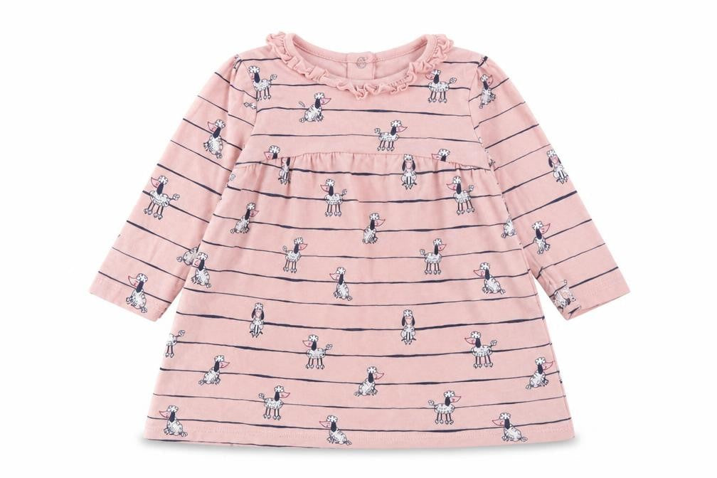 Front view of George Baby Pink Striped A-Line, size 3-6, Months