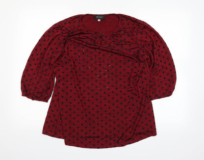 Presence Womens Red   Basic T-Shirt Size 16