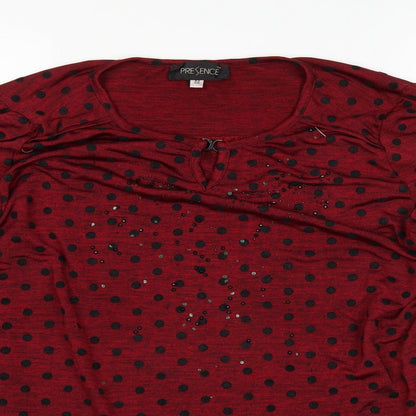 Presence Womens Red   Basic T-Shirt Size 16