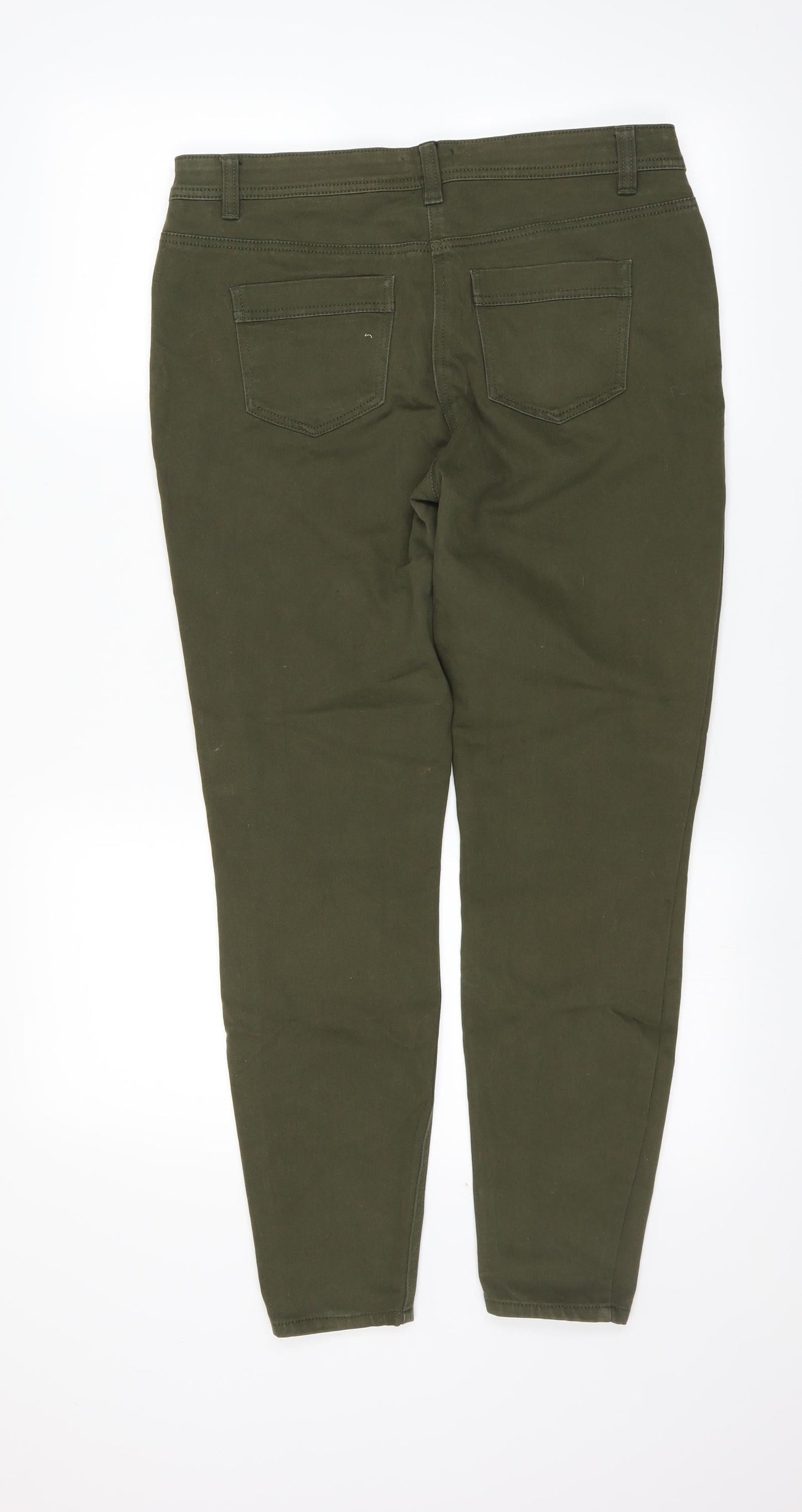 Womens UK Size 12 Preworn Regular Fit Skinny Green Jeans
