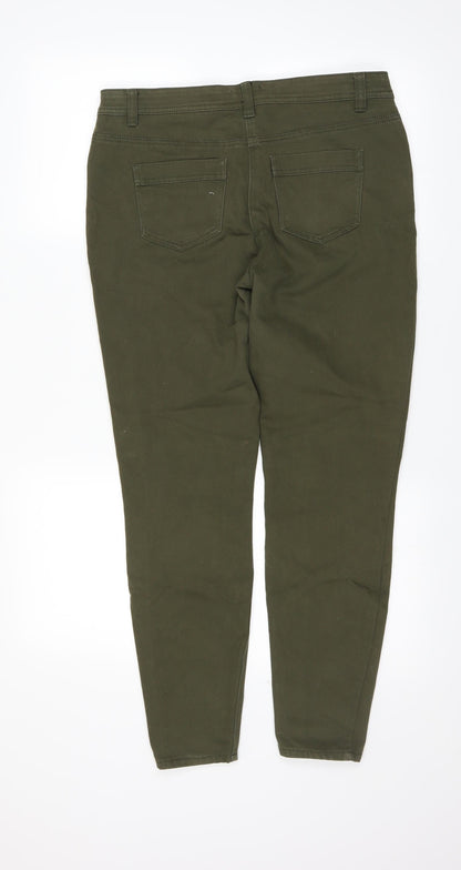 Womens UK Size 12 Preworn Regular Fit Skinny Green Jeans